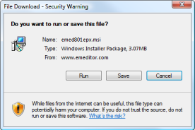 파일 Download - Security Warning