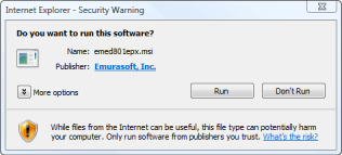 Internet Explorer - Security Warning